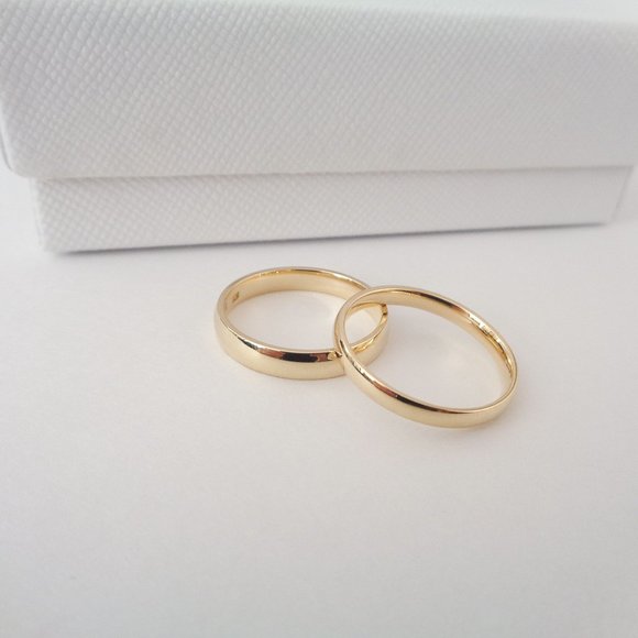 Real Solid 10K Gold Band Ring, Simple Authentic Real Unisex Wedding Promise Ring - Picture 5 of 5
